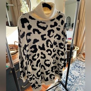 Vici cheetah turtleneck sweater dress